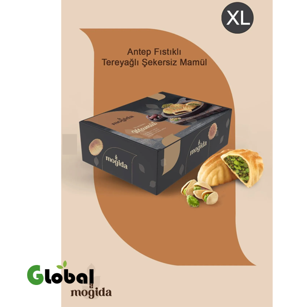MOGİDA أنقرة فستق وزبدة – خالٍ من السكر XL 1 صندوق 625 جرام (12 قطعة)